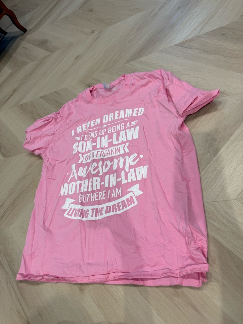 Port and Company Pink Short Sleeve Graphic Tee - White Print